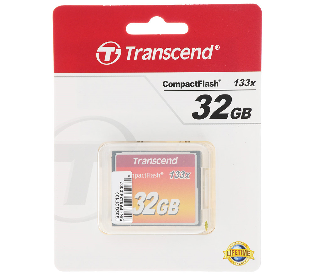 Карта памяти Transcend CompactFlash 32GB 133x Ultra Speed (TS32GCF133) (уцененный)