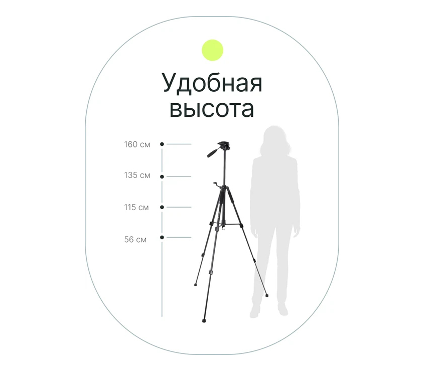 Штатив Raylab Travel 63, с головой, черный