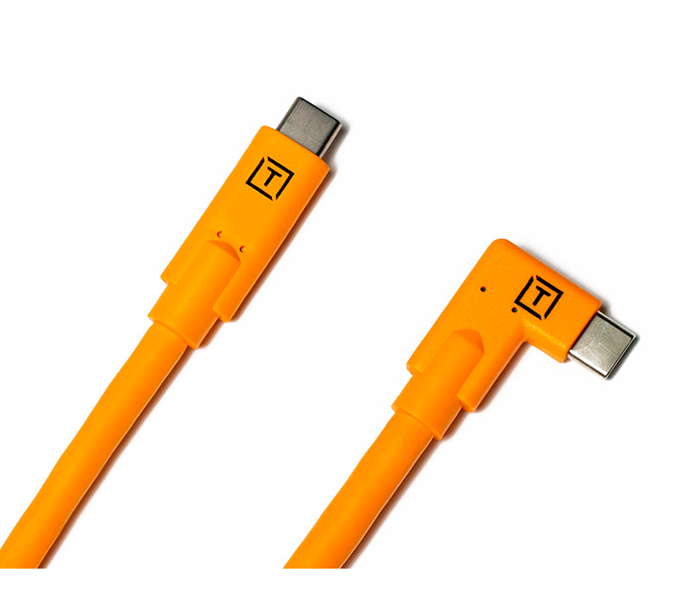 Кабель Tether Tools TetherPro USB-C to USB-C Right Angle 4.6m, оранжевый