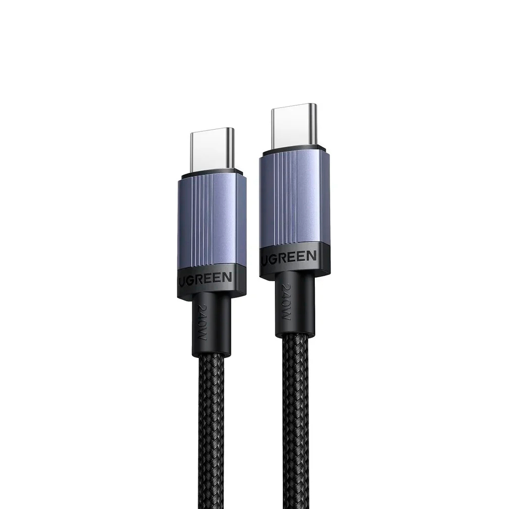 Кабель Ugreen L532, USB-C - USB-C, 240 Вт, 2 м, серый