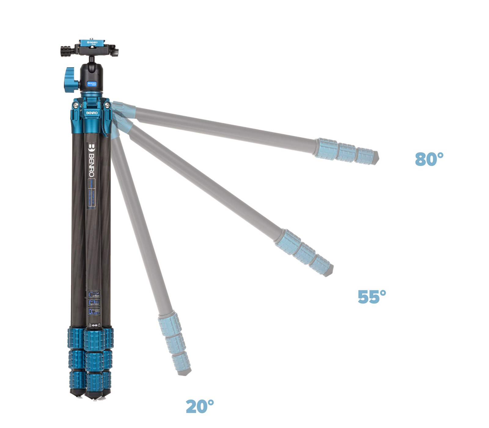 Штатив Benro TSSL08CN00P Super Slim с шаровой головой, карбоновый с цангами