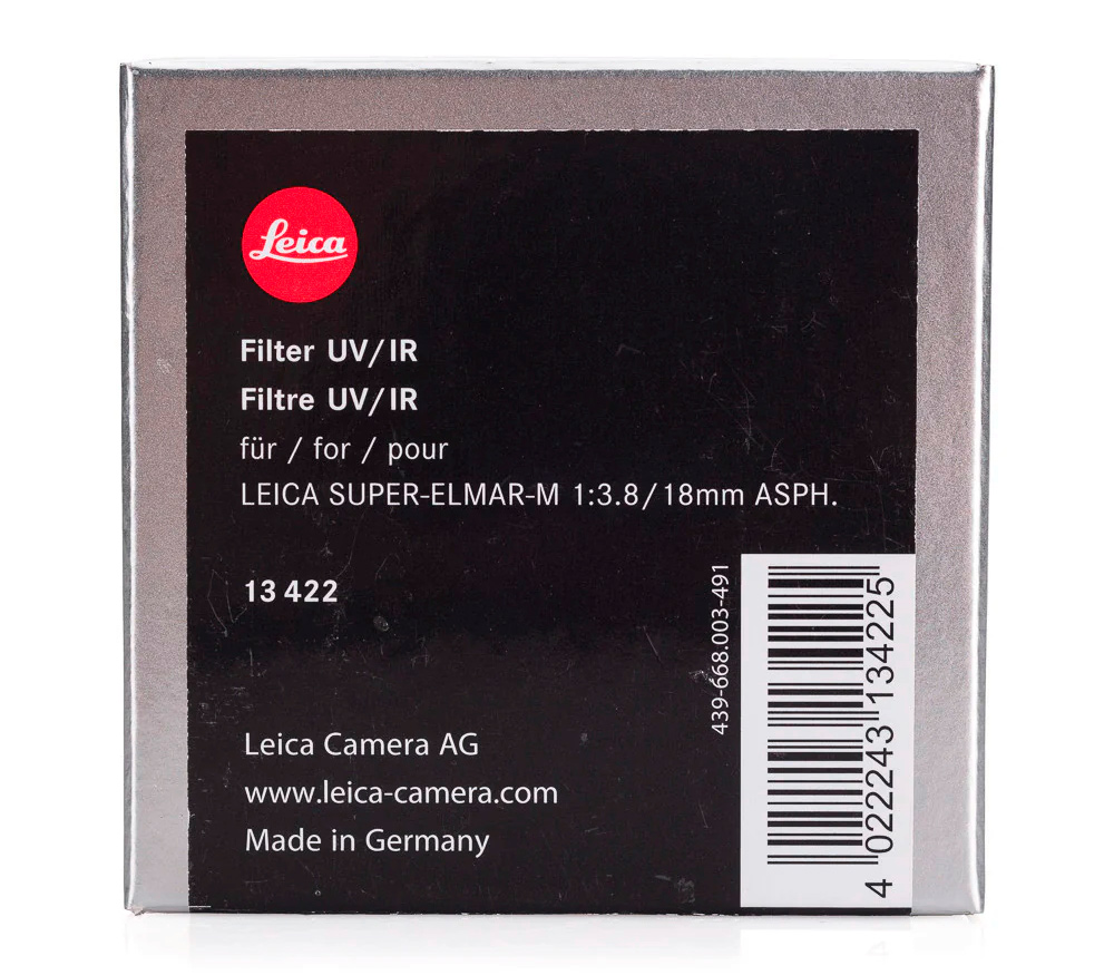 Светофильтр Leica UV/IR для M 18mm f/3.8