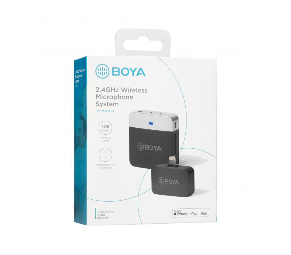 Беспроводная система Boya BY-M1LV-D 2,4 ГГц, цифровая, Lightning (уцененный)