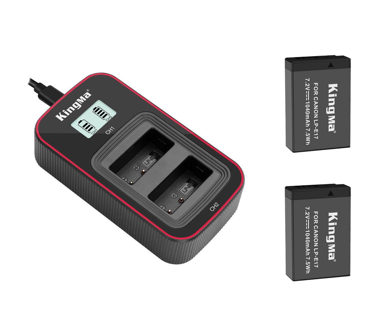 Зарядное устройство Kingma BM058 + 2 аккумулятора LP-E17 (1040mAh)