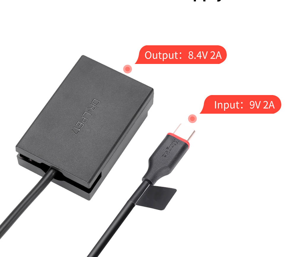 Адаптер питания Kingma TC-LPE17-M, вместо Canon LP-E17 с выходом USB-C