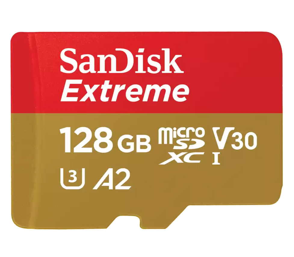 Карта памяти SanDisk MicroSDXC 128GB Extreme A2 UHS-I V30 U3 190/90MB/s, без адаптера