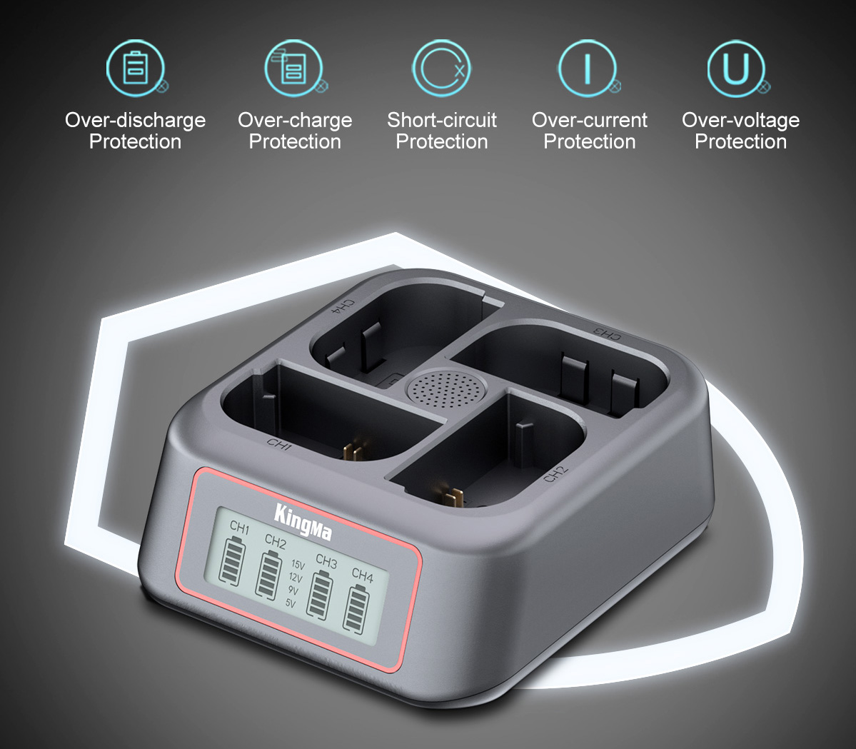 Зарядное устройство Kingma BM069-LPE6 для 4х Canon LP-E6