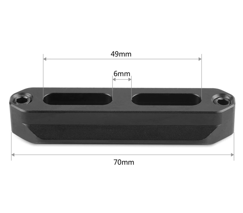 Планка НАТО SmallRig 1195B на 2 винта 1/4", длина 7 см
