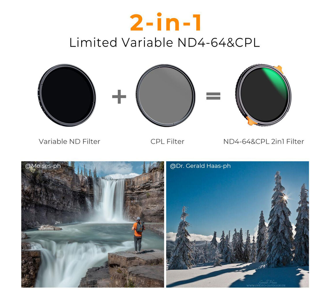 Светофильтр K&F Concept Nano-X ND4-ND64 / CPL, 77 мм