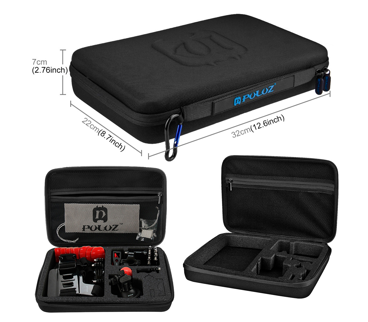 Комплект аксессуаров Puluz PKT10 Accessories Combo Kit 45 в 1 для экшн-камер, в кейсе