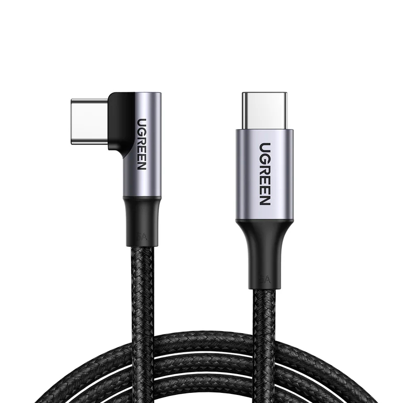 Кабель Ugreen US334, USB-C - USB-C, 100 Вт, 5A, 2 м, серый