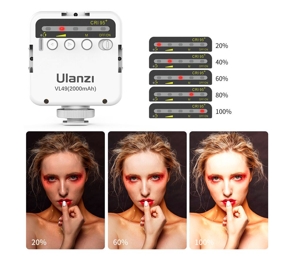 Осветитель Ulanzi VL49 Mini LED Video Light, 6 Вт, 5500К, белый