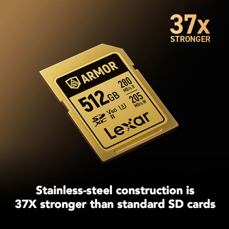 Карта памяти Lexar SDXC 512GB ARMOR Gold C10 V60 U3 (R280/W205 MB/s)