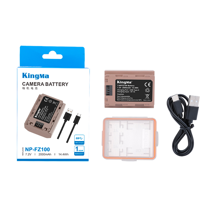 Аккумулятор Kingma NP-FZ100 2000 мАч, с портом зарядки Type-C