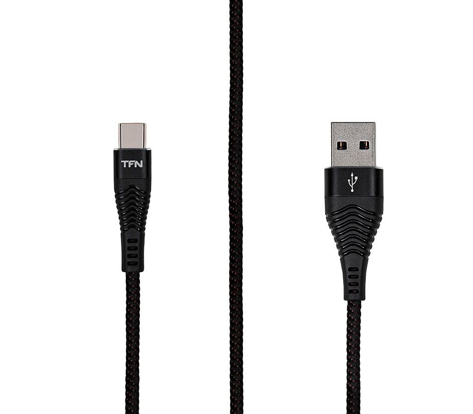Кабель TFN Forza, USB-A / USB-C, 3A, 1 м, черный