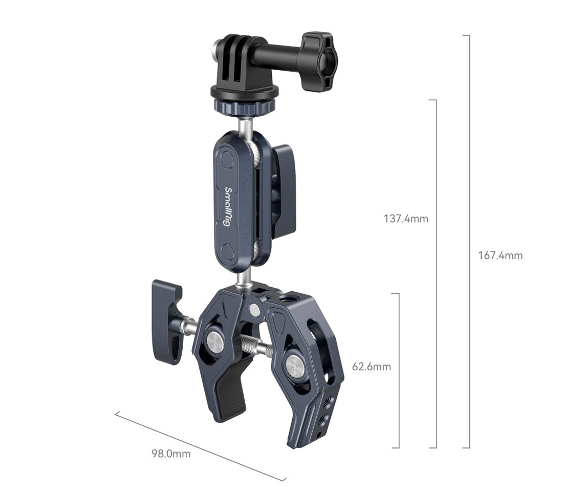 Держатель SmallRig 3757B струбцина с кронштейном + адаптер для экшен-камер
