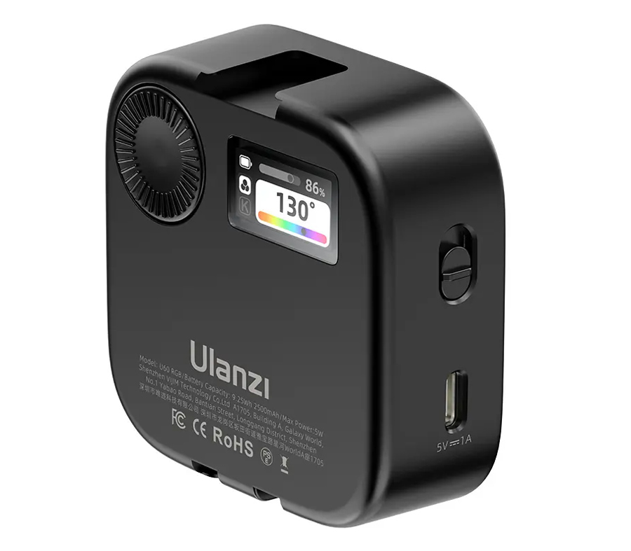 Осветитель Ulanzi U60 RGB Pocket Light, 5Вт, 2500-9000К, черный
