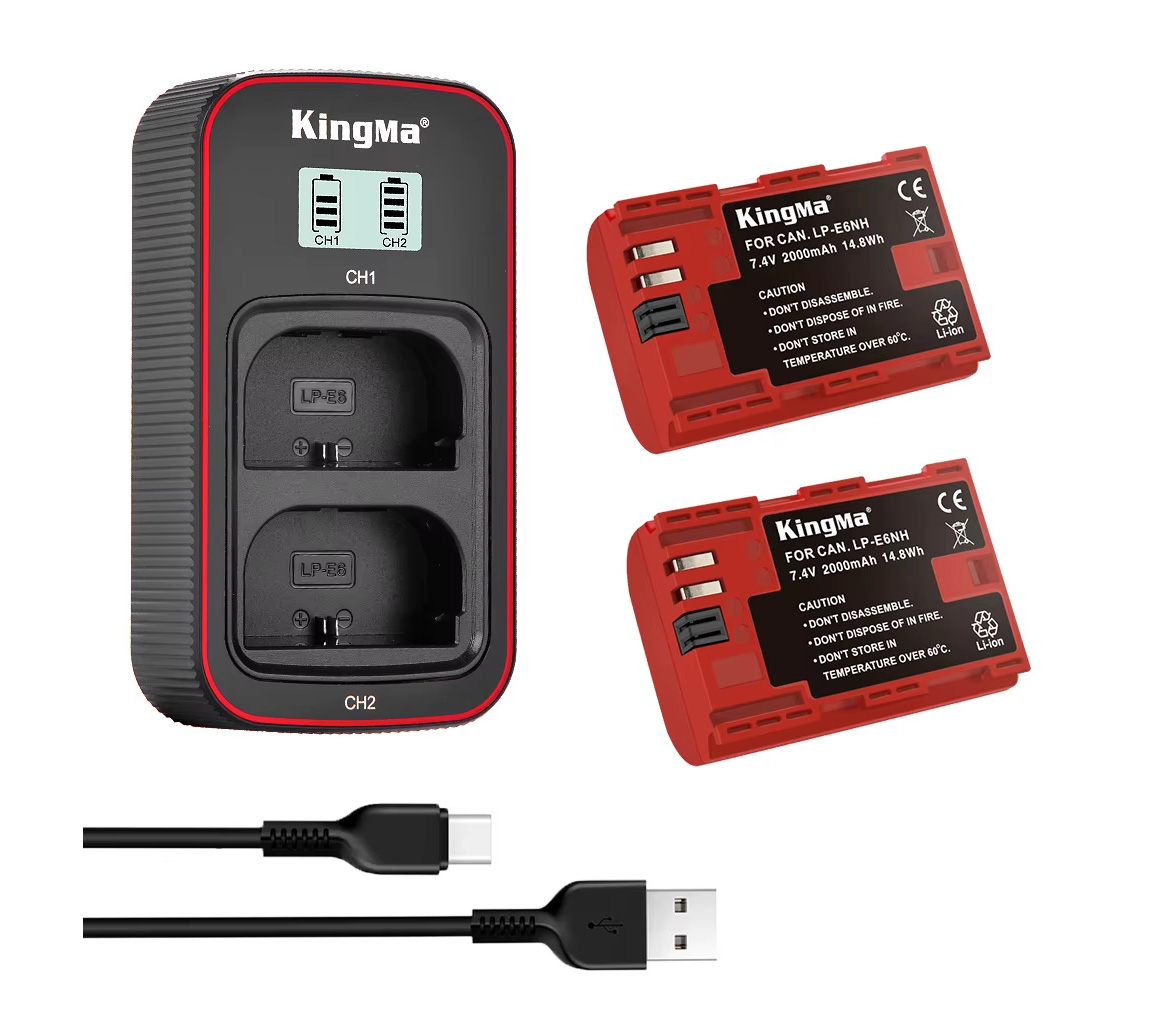 Зарядное устройство Kingma BM058 + 2 аккумулятора LP-E6NH 2000 мАч