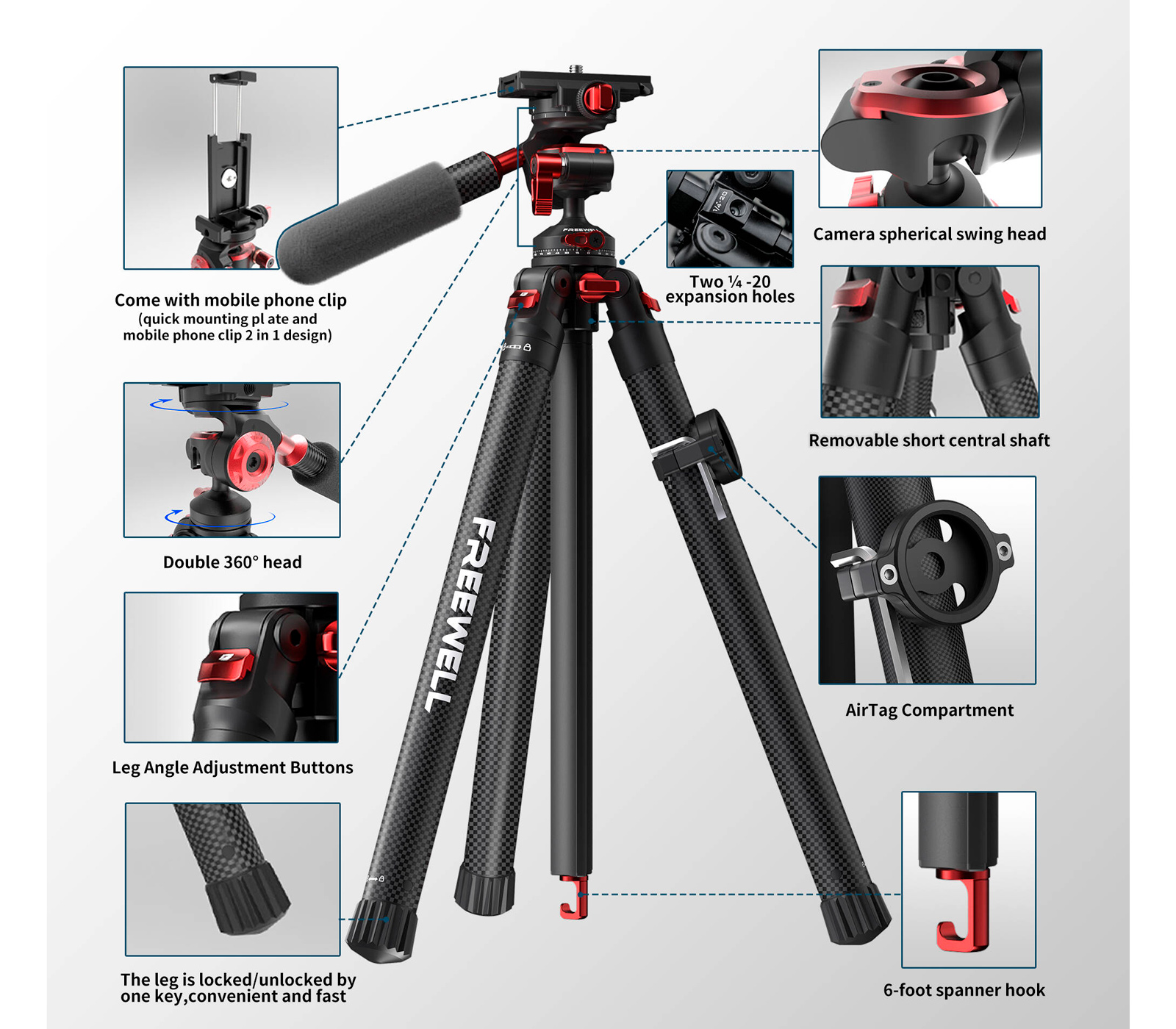 Штатив Freewell The Real Travel Tripod, карбоновый
