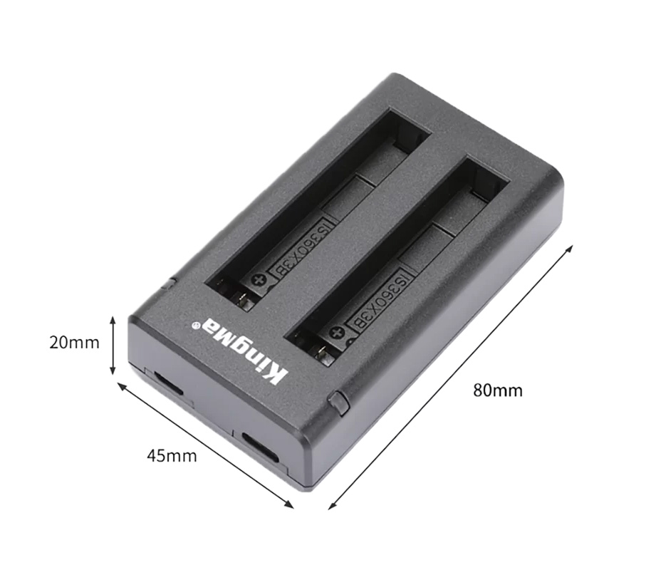 Зарядное устройство Kingma BM062, для 2х аккумуляторов Insta360 One X3, USB