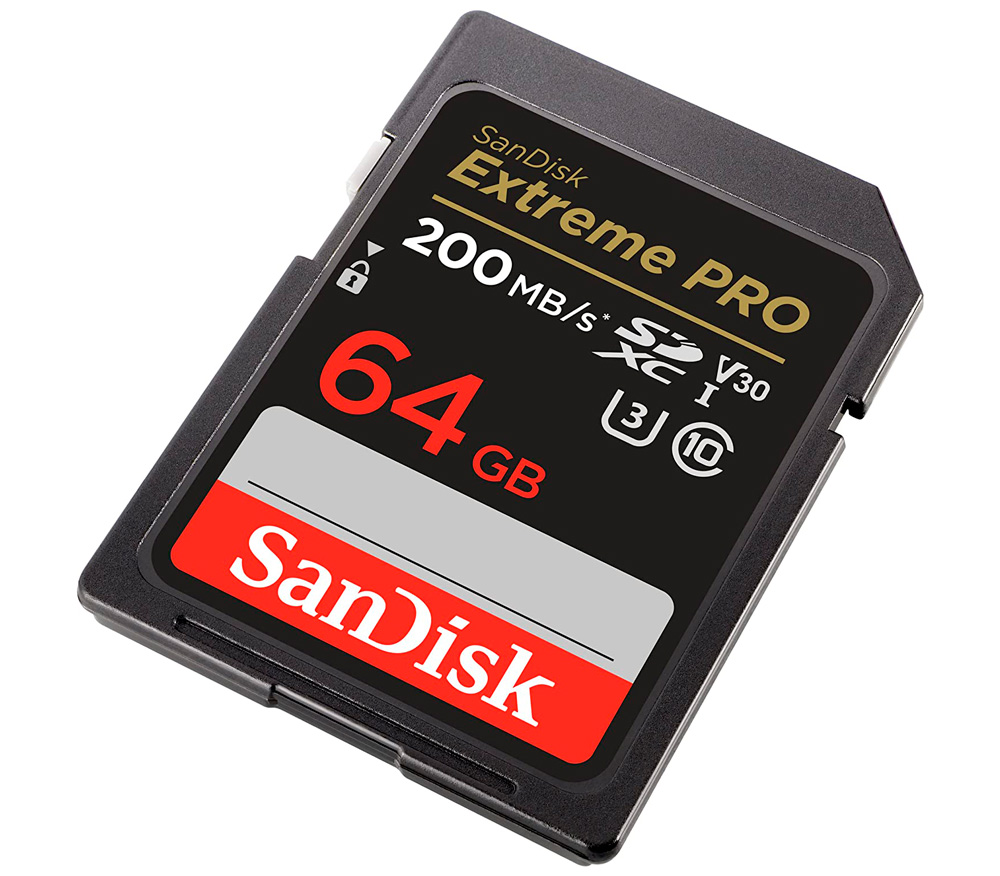 Карта памяти SanDisk SDXC 64GB Extreme Pro UHS-I V30 U3 R200/W90MB/s