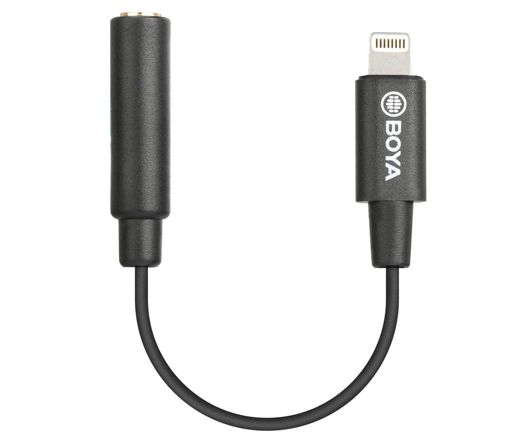 Адаптер Boya BY-K3 с 3.5 мм TRRS на Lightning (MFi)