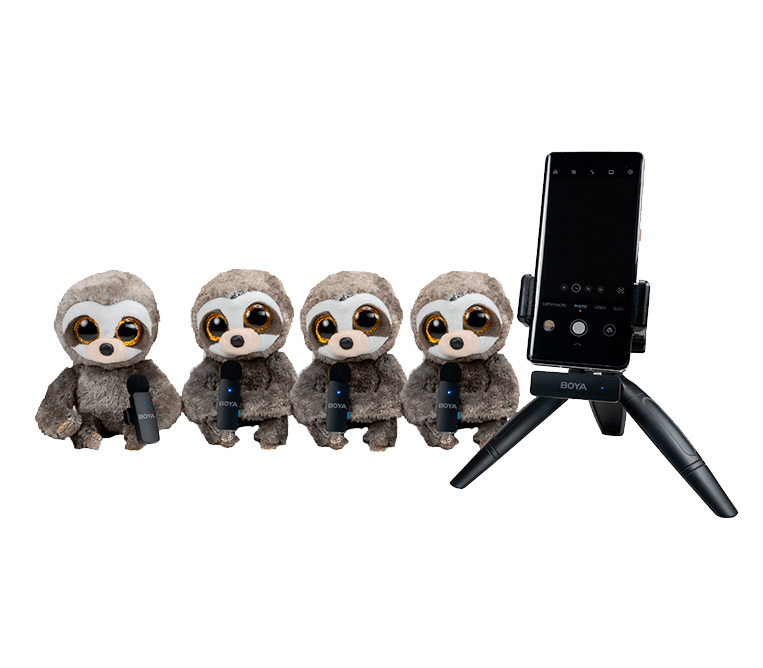 Беспроводная система Boya BY-V4U, 2.4 ГГц, 4х TX + RX, USB-C