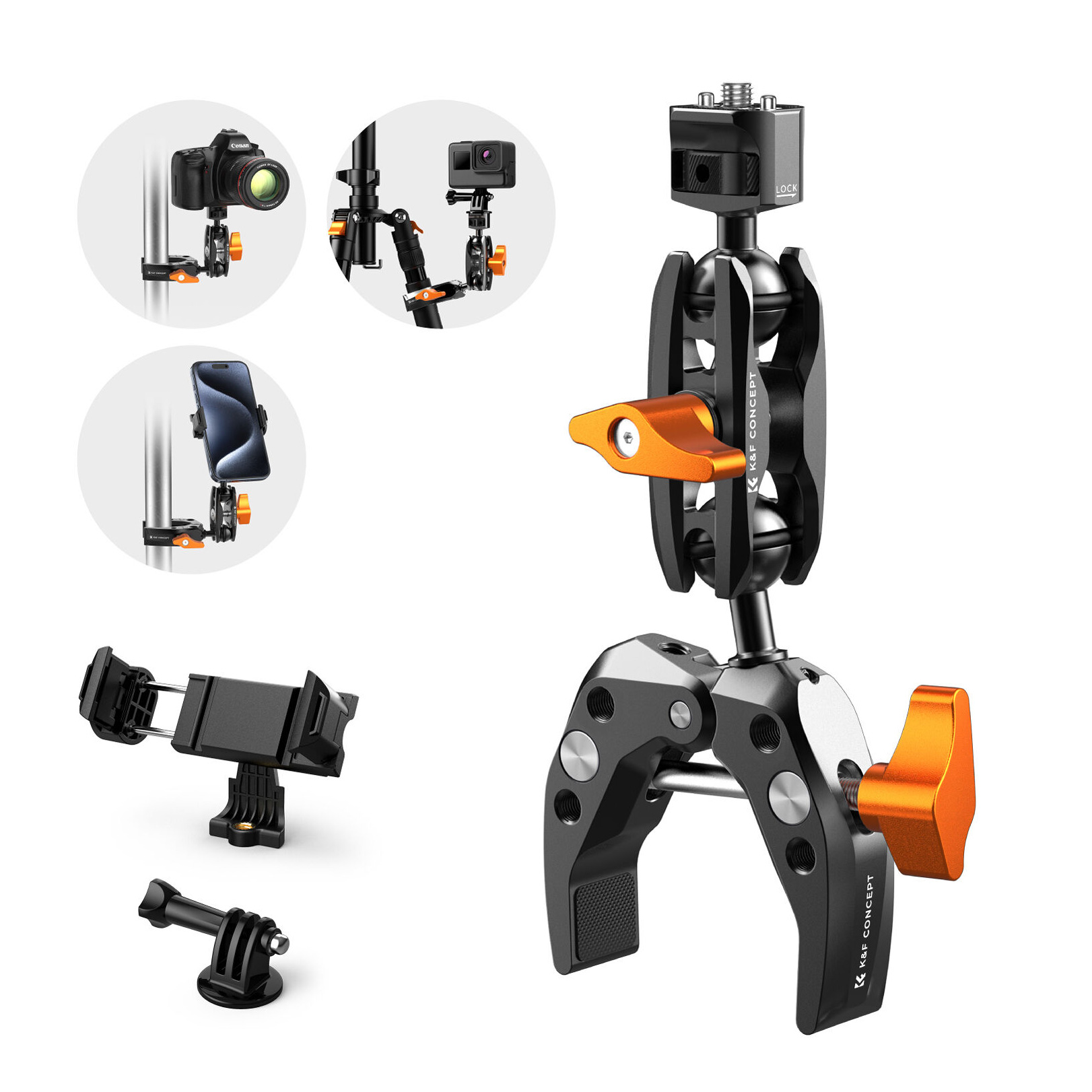 Кронштейн K&F Concept MS13, Magic Arm с зажимом Super Clamp