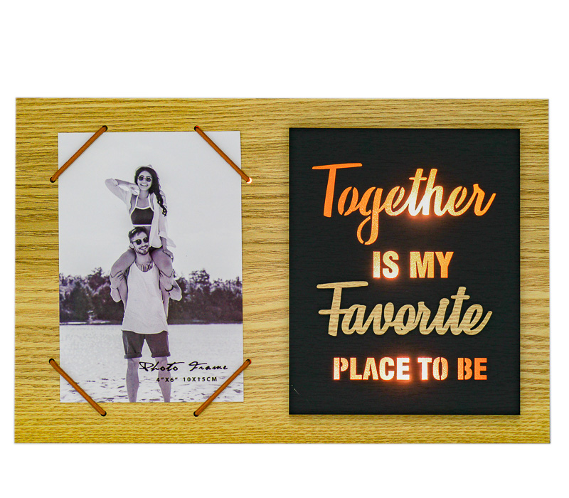 Фоторамка с подсветкой Fotografia 10x15 см "Together is my favorite place to be" (FFL-841)