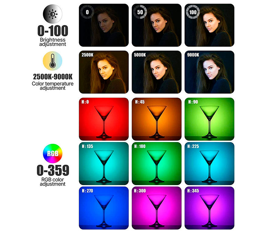 Осветитель Ulanzi VL120 RGB, 5 Вт, 2500-9000 К, черный