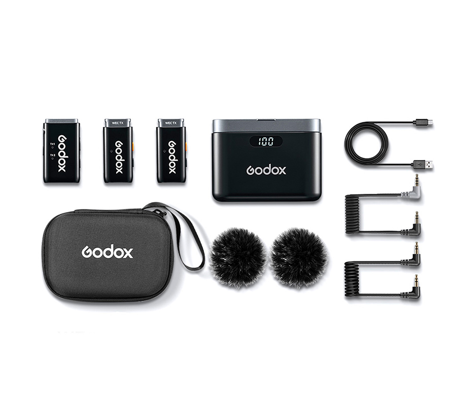 Беспроводная система Godox WEC Kit2, TX+TX+RX, 2.4 ГГц, 3.5 мм TRS + TRRS
