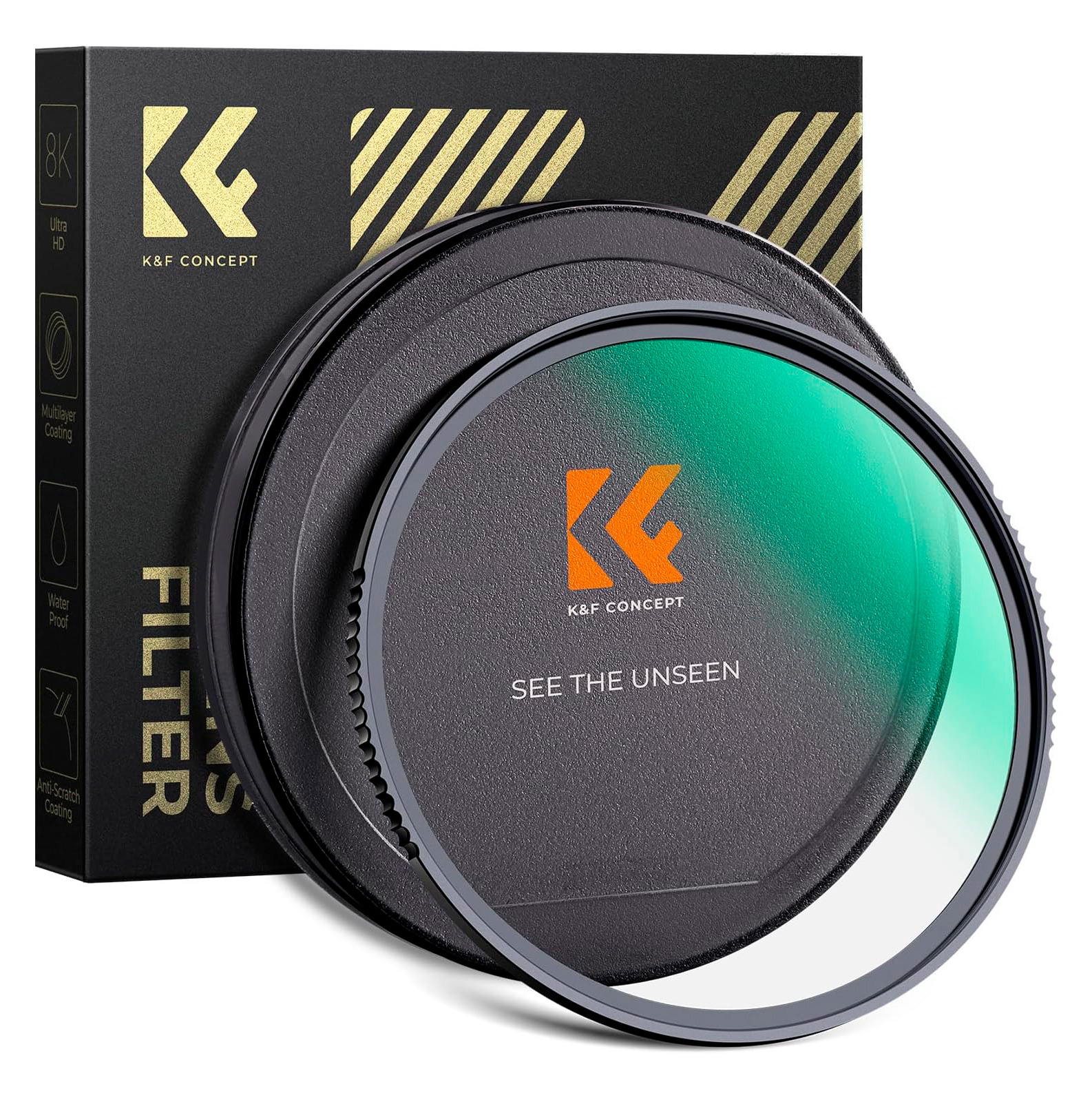 Светофильтр K&F Concept Super Hard MCUV Green Coated, 62 mm