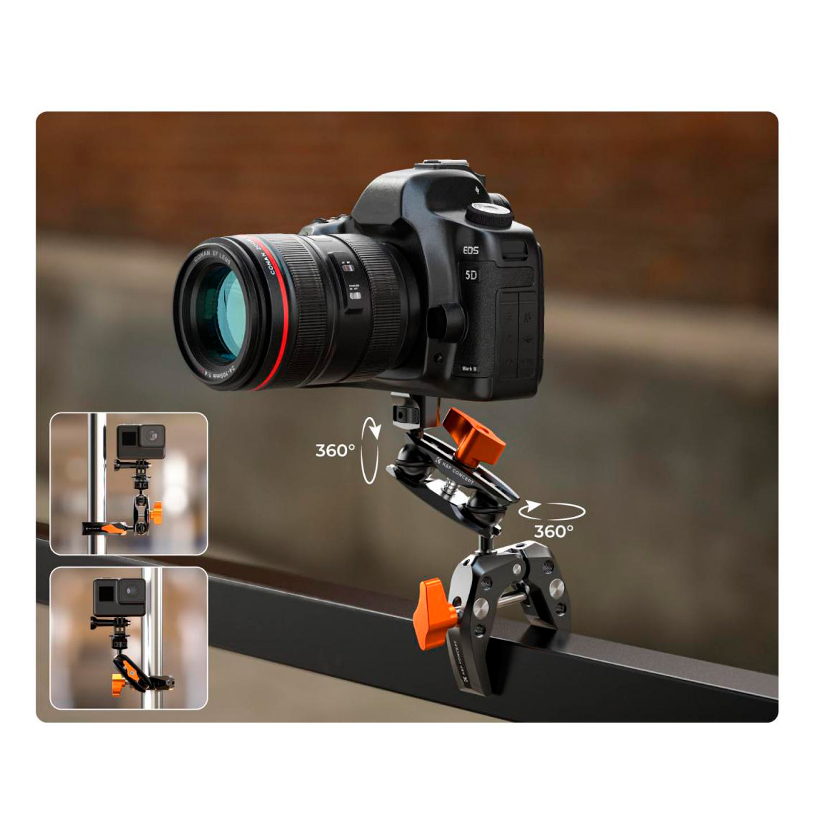 Кронштейн K&F Concept MS13, Magic Arm с зажимом Super Clamp