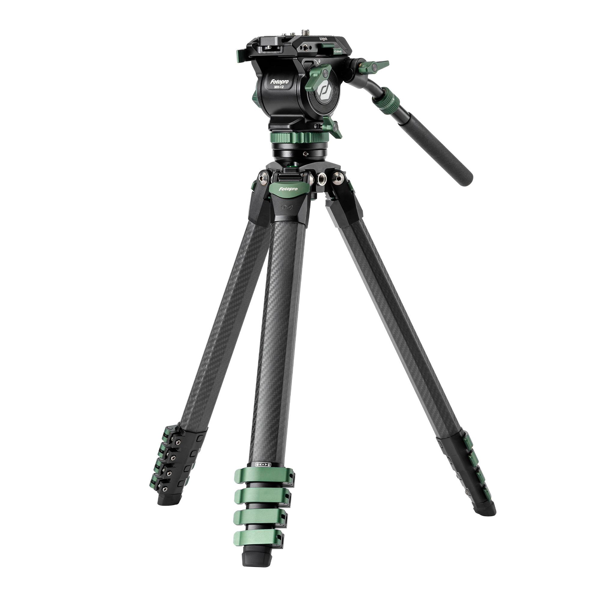 Штатив Fotopro Origin O-9+MH-12, черный с зеленым, до 6 кг