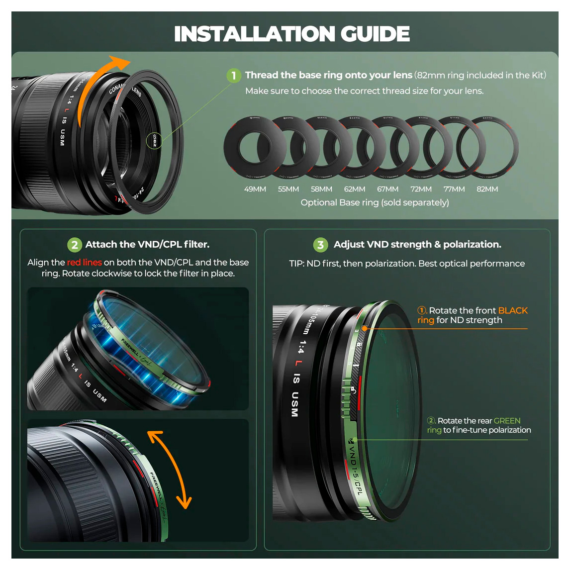Набор фильтров Freewell Brandon Li Variable ND/CPL Basic Kit 82mm