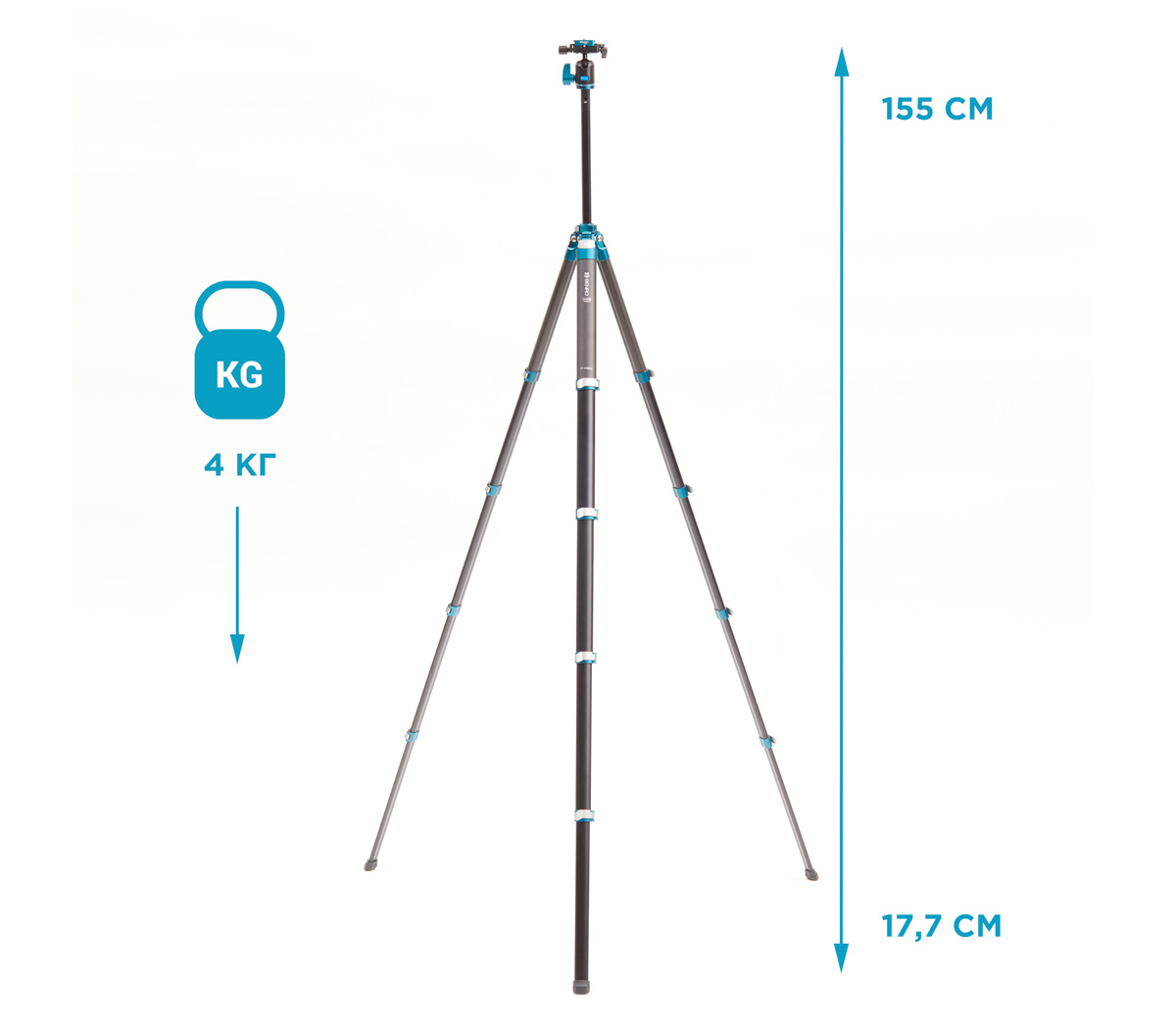 Штатив Benro Cyanbird c шаровой головой N00P, карбоновый (TCBH15N00P)