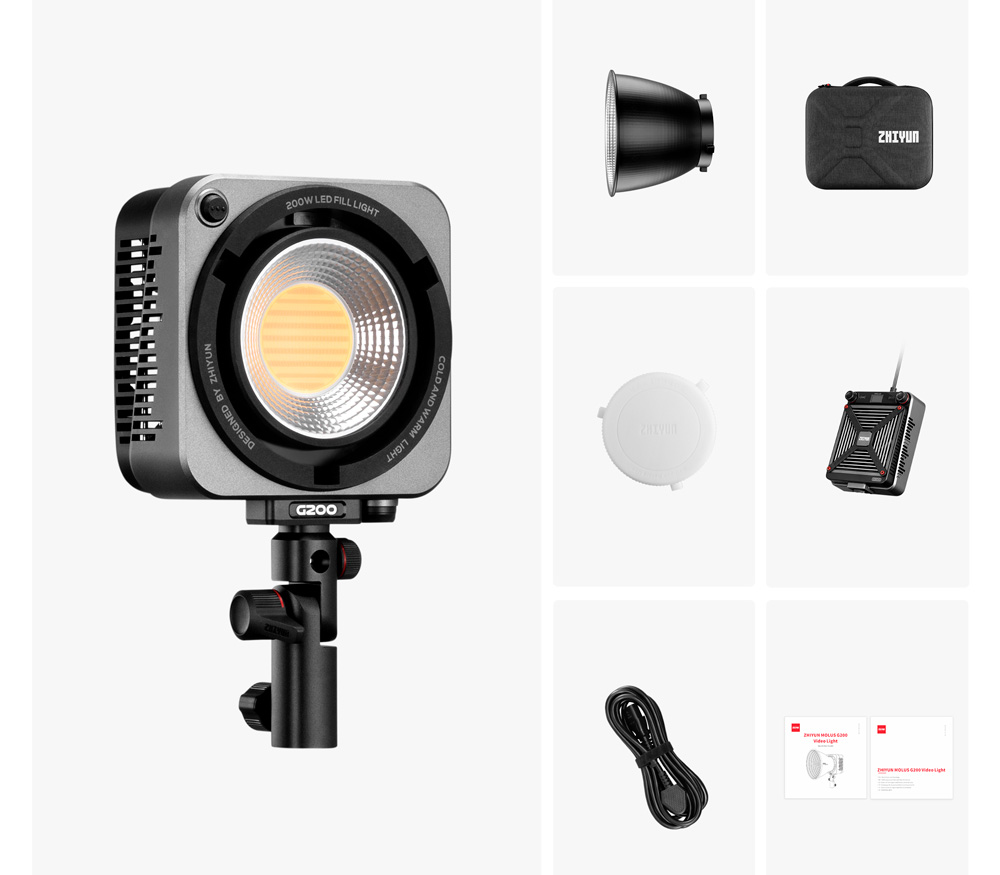 Осветитель Zhiyun Molus G200, светодиодный, 200/300 Вт, 2700-6500К