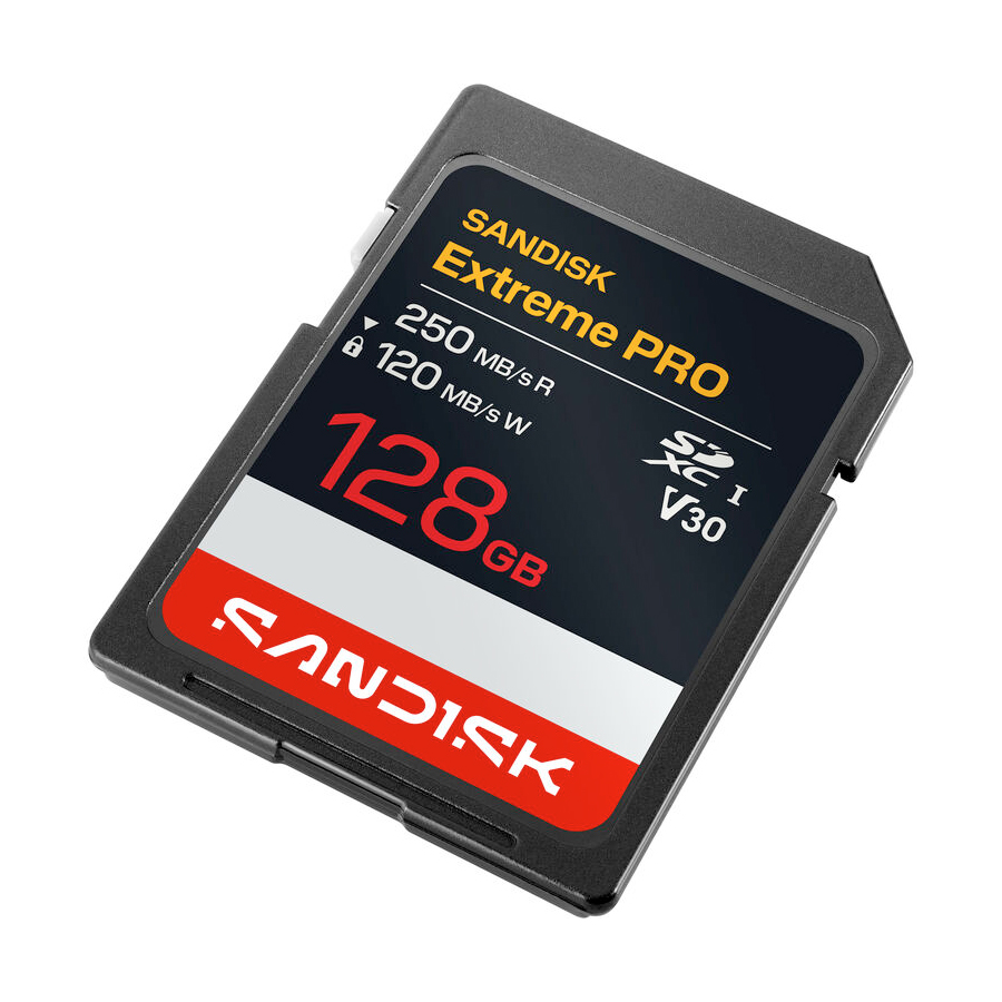 Карта памяти SanDisk SDXC 128GB Extreme Pro UHS-I V30 U3 R250/W120 МБ/с