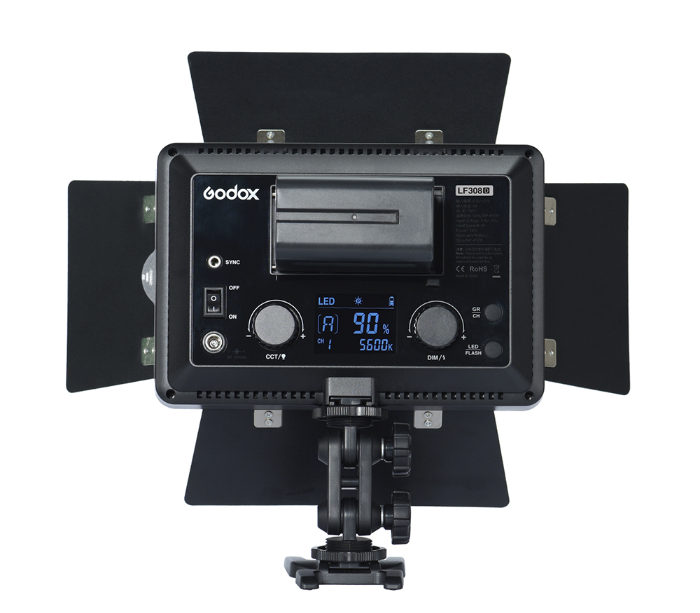 Осветитель Godox LF308D, светодиодный, 18 Вт, 5600К, накамерный с функцией вспышки (без пульта)