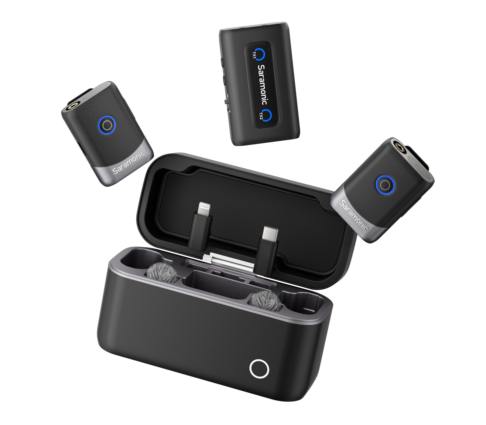 Беспроводная система Saramonic Mix, 2 микрофона, USB-C / Lightning / 3.5 мм, кейс