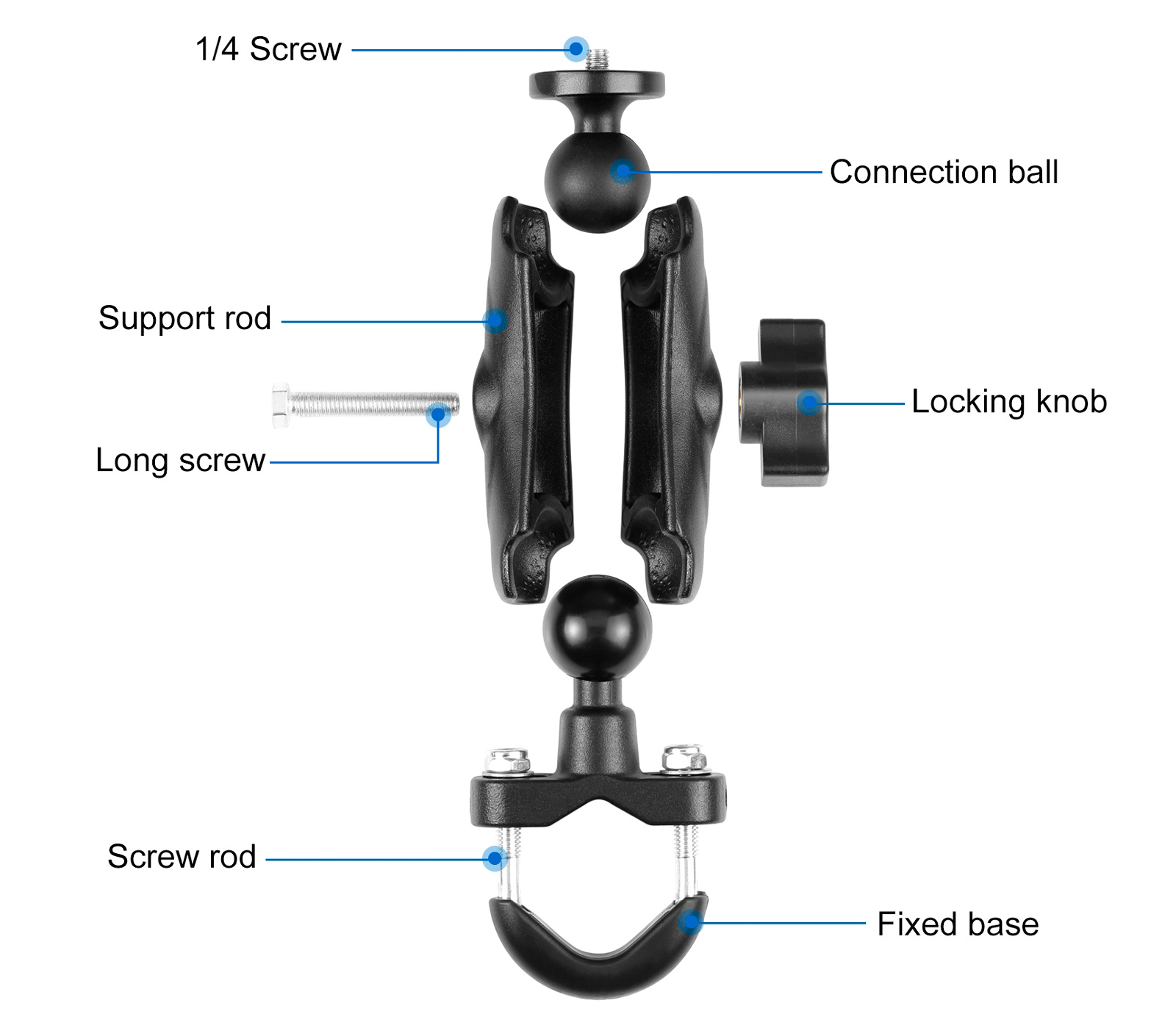 Крепление на руль или трубу Puluz PU701B для экшн- или VR 360 камеры