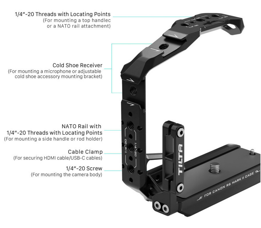 Клетка Tilta Half Camera Cage для Canon R6 Mark II, черная (уцененный)