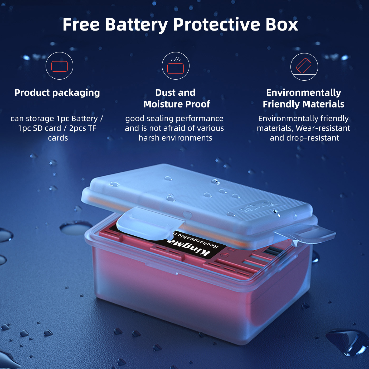Аккумулятор Kingma LP-E6P 2600mAh с защитным кейсом