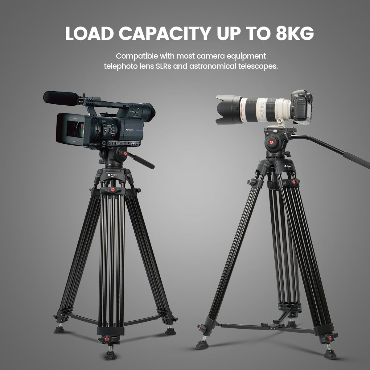 Штатив Fotopro DV-2, с видеоголовой, до 8 кг