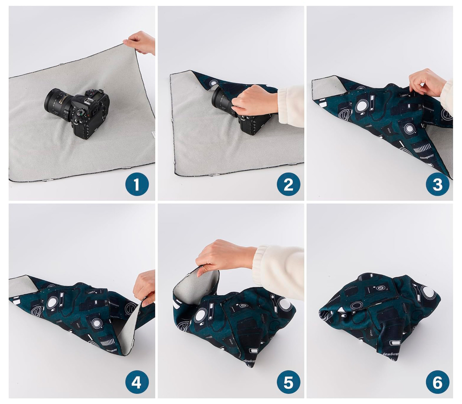 Чехол-обертка Walking Way Protective Wrap, рисунок Camera Pattern, 70х70 см
