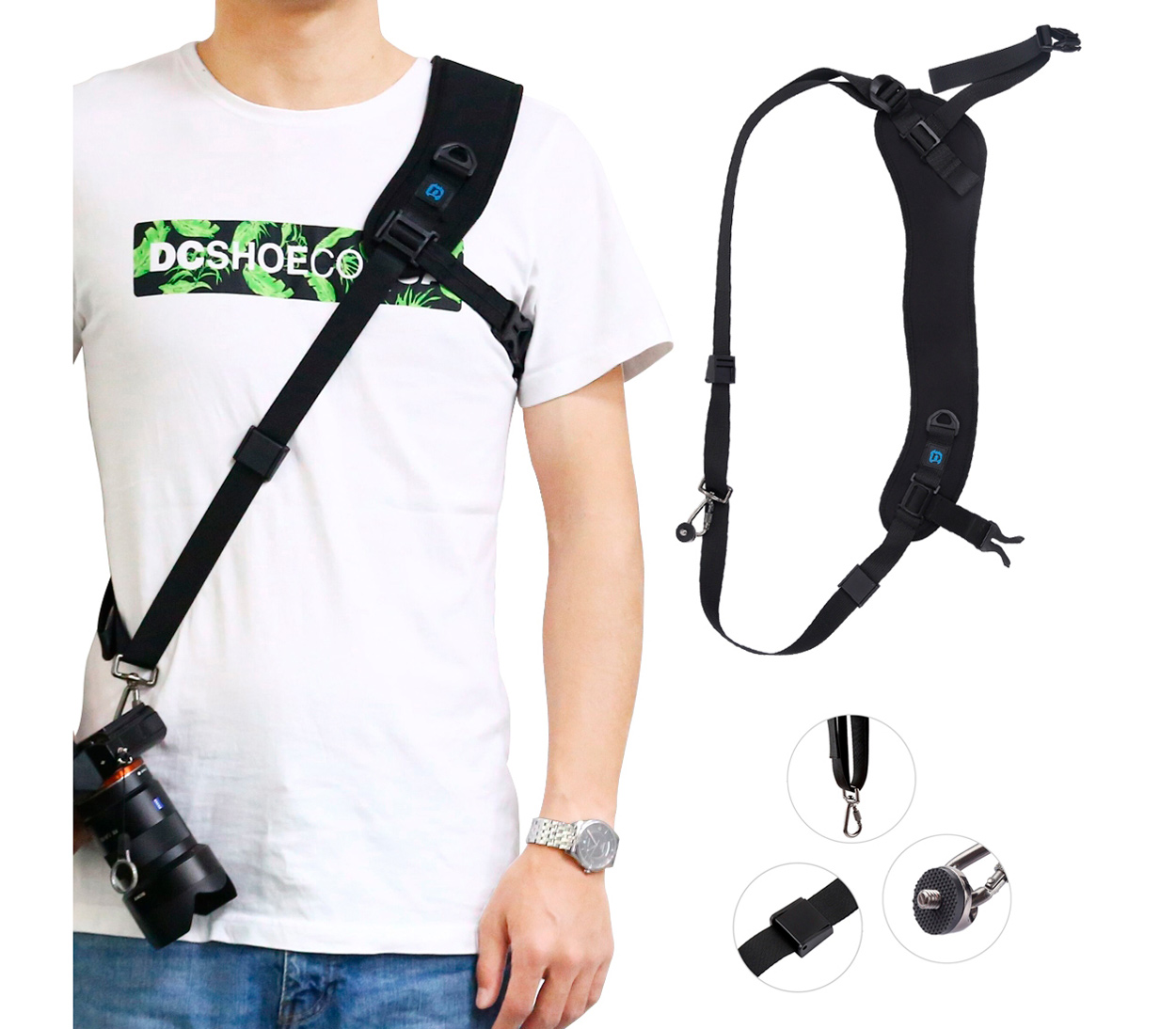 Плечевой ремень Puluz PU6011 Camera Strap, черный