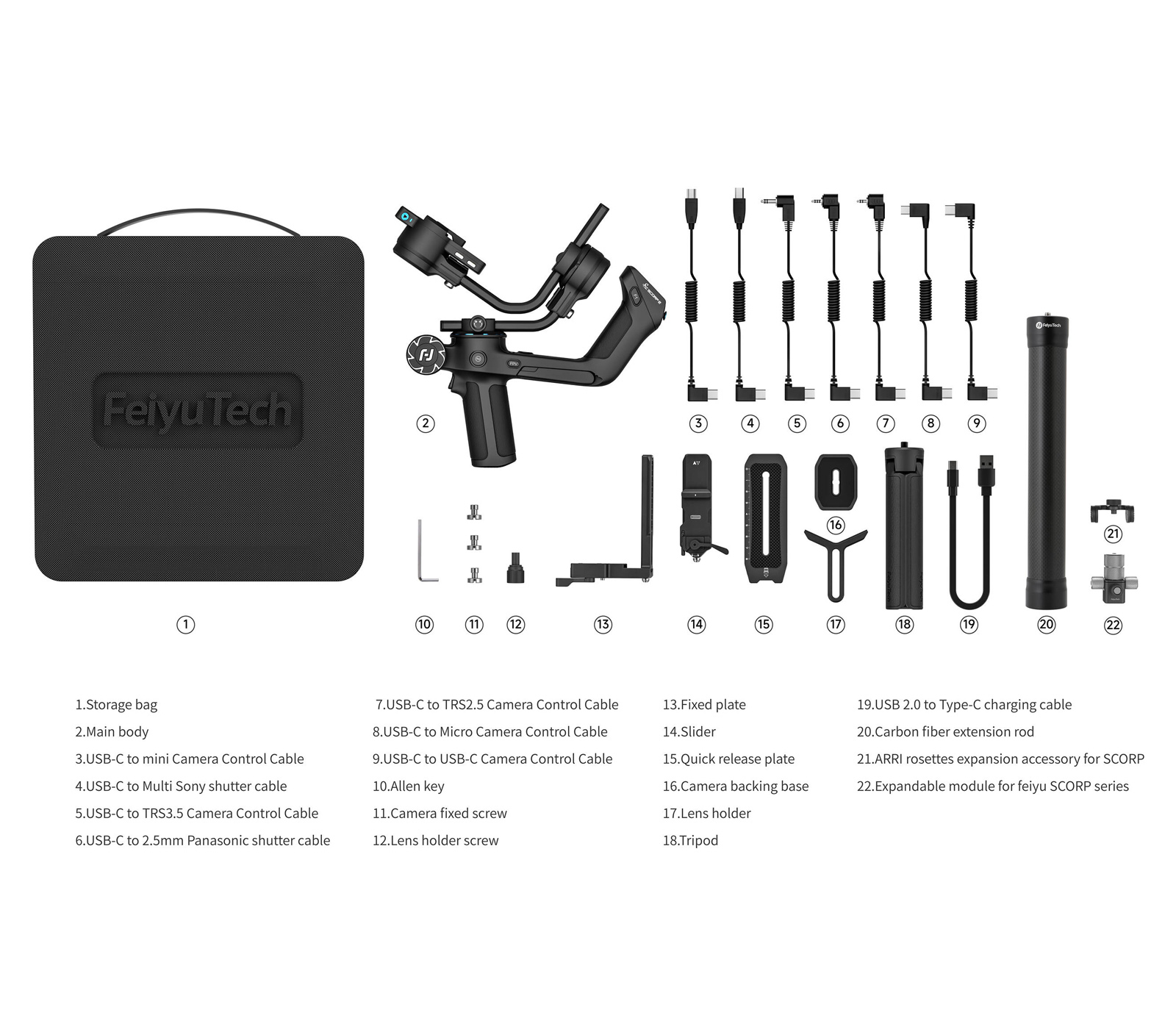 Стабилизатор FeiyuTech Scorp 2 Combo Kit, для камер до 2.5 кг