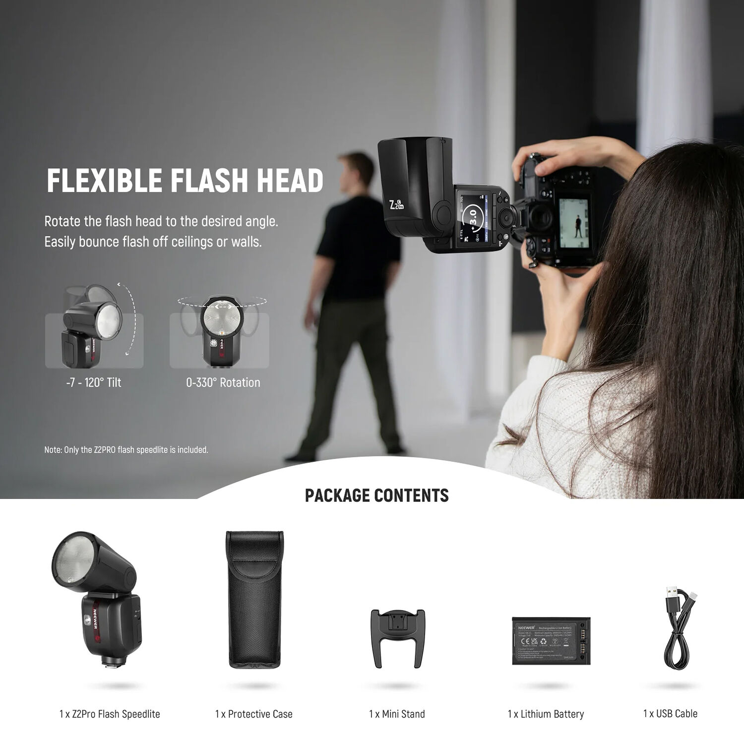 Вспышка Neewer Z2PRO-N, 3000 мАч, совместимость с Godox
