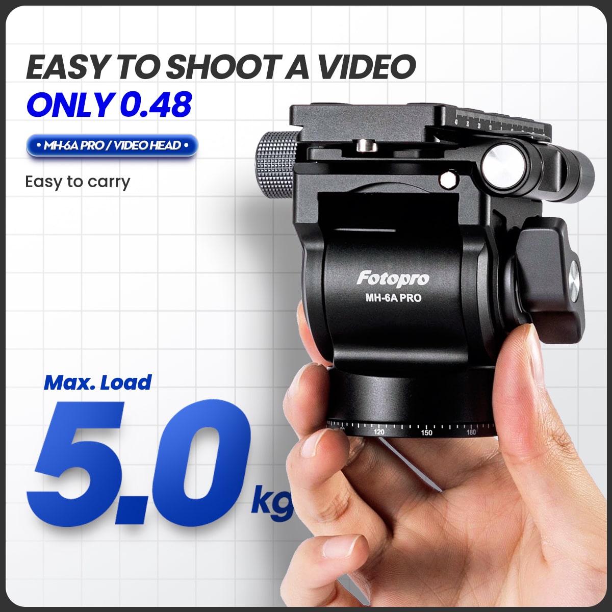 Штатив Fotopro Origin Plus Video с видеоголовой MH-6A Pro, карбоновый