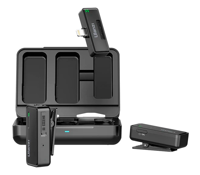 Беспроводная система Ulanzi UW-MIC 20P, 2.4 ГГц, RX+RX+TX, Lightning, черная